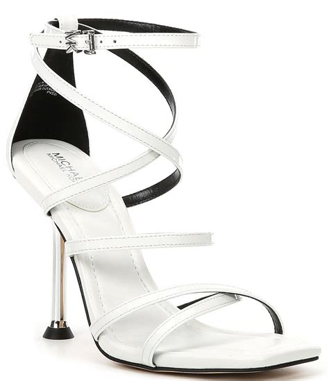 michael kors heels with silver buckles|michael kors strappy heels.